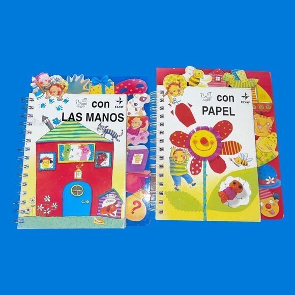 2 Vintage Spanish Editions Con las manos & Con papal Activity Hardcover Books - Picture 1 of 7